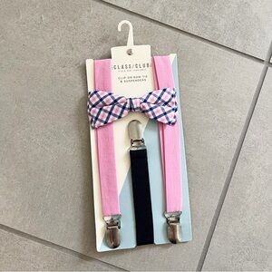 The Class/Club Style and Substance 1989 Blue Boys Clip-On Bow Tie & Suspenders